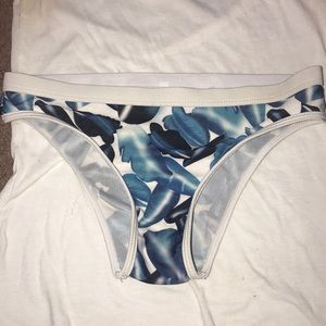 2/$10 Blue leaf bikini bottoms